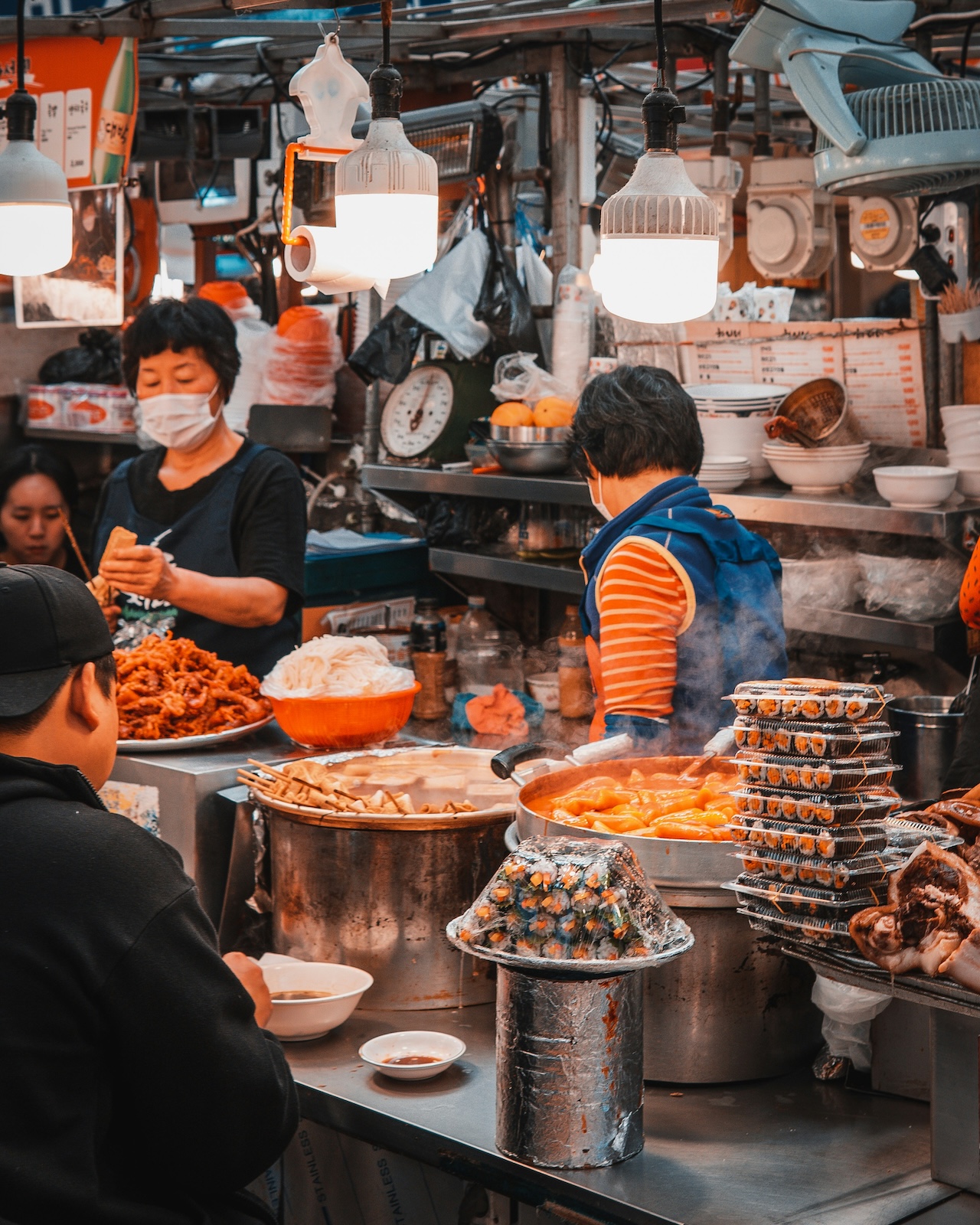 Korean street food market
